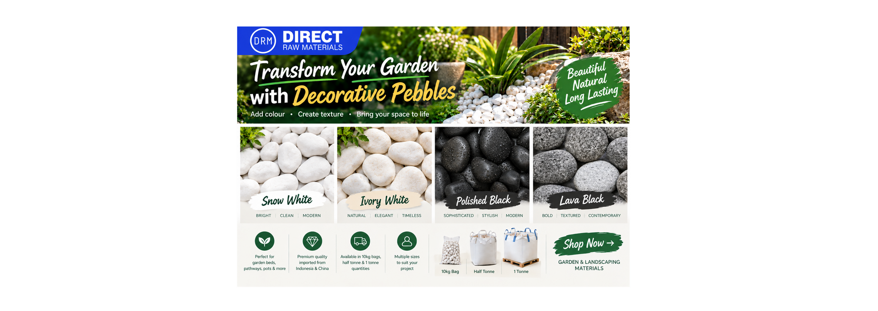 Transform Your Garden with Decorative Pebbles: Add Colour, Texture and Style to Your Outdoor Space