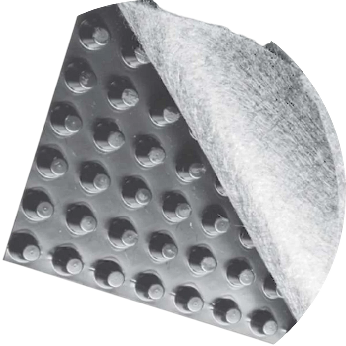 Dimple Sheet Membrane 1m x 15m, 12mm Dimple, Geotextile Backed