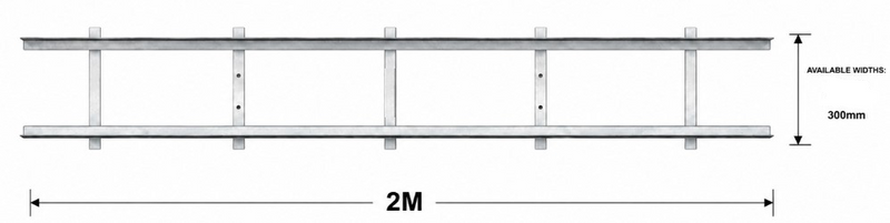 Class B Galvanised Steel Grates & Frames Complete Set 300mm 30mm 2m