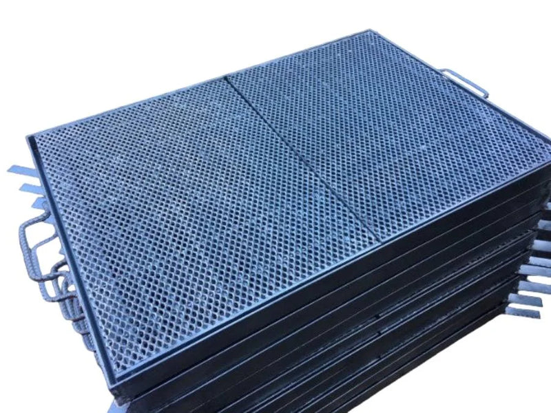 Class B Galvanised Heelguard Grate and Frame 1000mm X 1000mm X 50mm | Centre Hinged and Open