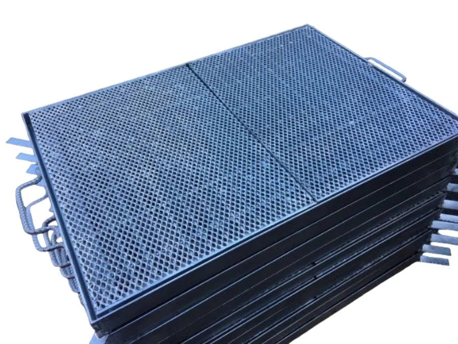 Heavy Duty Galvanised Heelguard Grate and Frame 1000mm X 1000mm X 50mm | Centre Hinged and Open