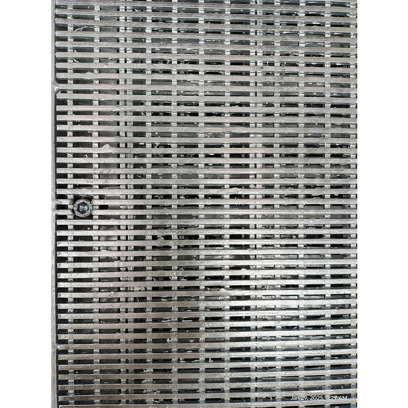 Class B Galvanised Linear Heelguard Grate and Frame 920mm X 920mm X 50mm | Centre Hinged and Open