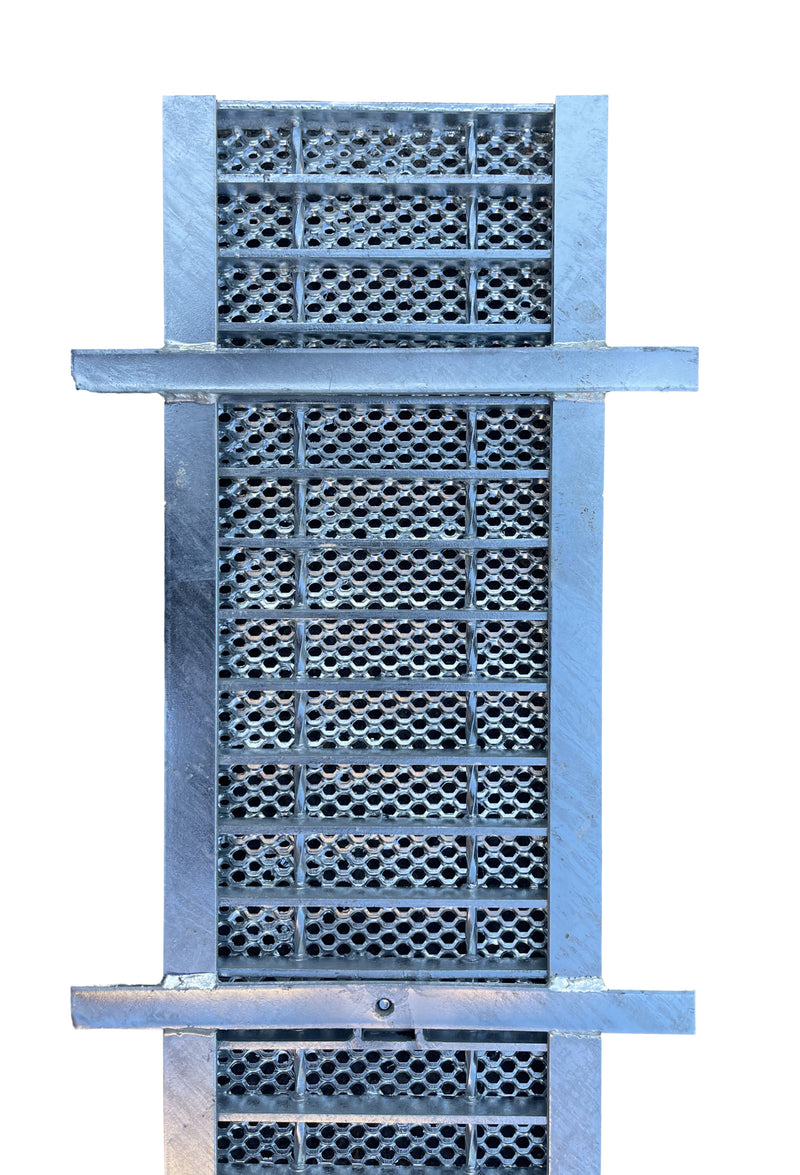 Galvanised Steel Heelguard Grate and Frame Complete Set 230mm 30mm 2m
