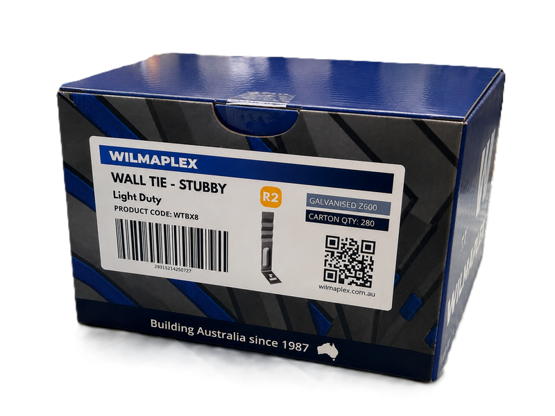 Stubby Tie Brick Tie Galvanized Steel | Wilmaplex (Carton of 280)