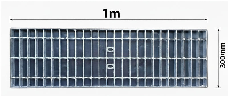Class B Storm Water Drainage Galvanised Steel Grate Only 300mm 25mm 1m