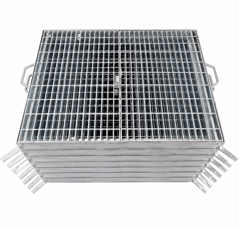 Class B Galvanised Grate and Frame Hinge Lockable 920mm X 920mm X 50mm