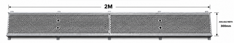 Class B Galvanised Steel Heelguard Grate and Frame Complete Set 300mm 30mm 2m