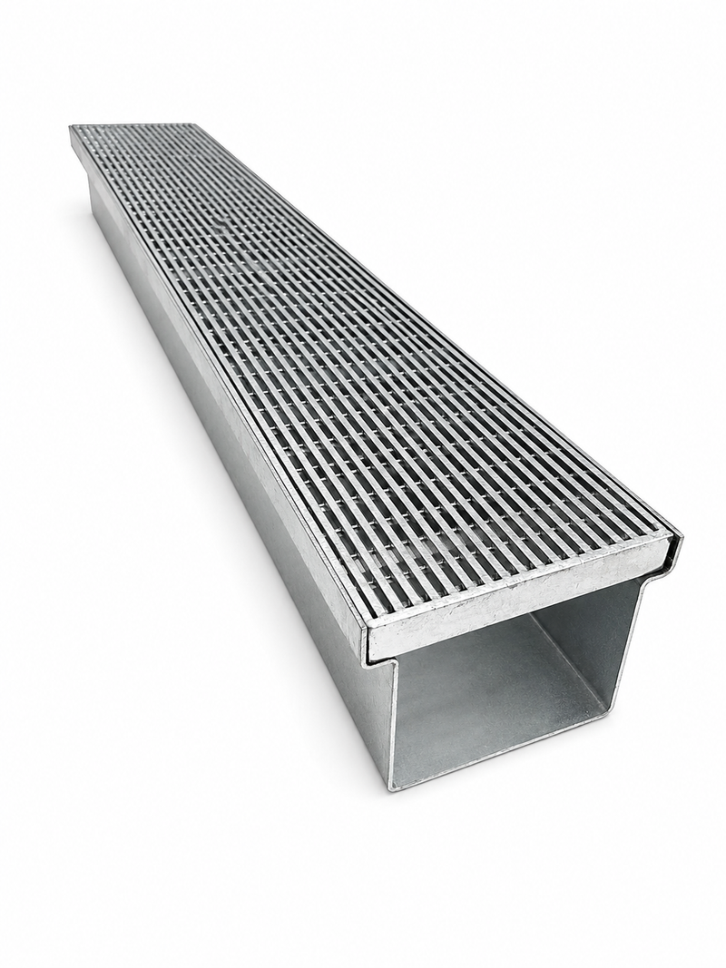 Class B Galvanised Linear Heelguard Grate and Channel Set - 2 Sizes