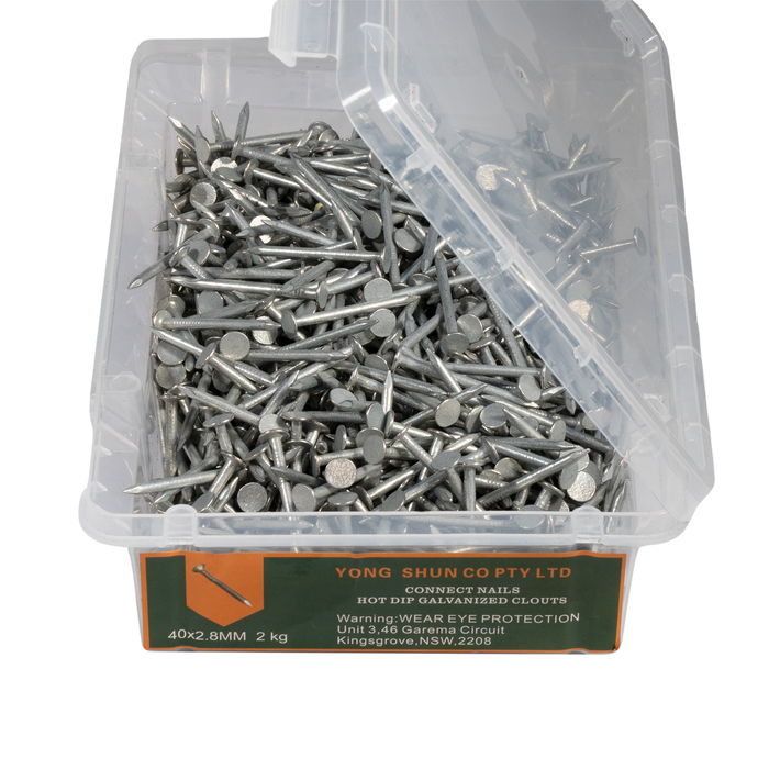 Handclouts Clout Nails Galvanised Clouts 2.8mm 2kg | 4 Sizes β DIRECT RAW MATERIALS