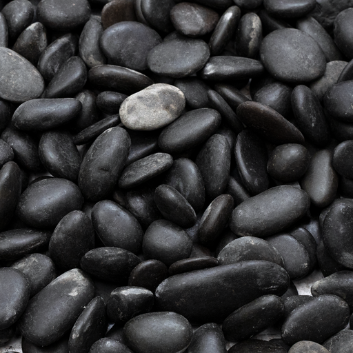 Polished Black Pebbles For Landscaping Black River Stones