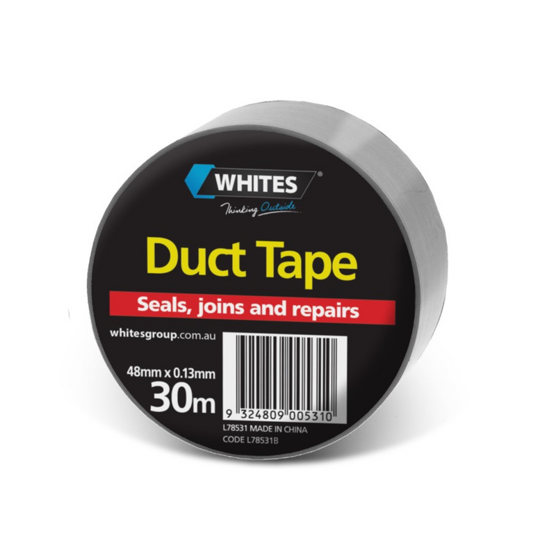 Whites PVC Duct Tape Grey 48mm x 0.13mm x 30m