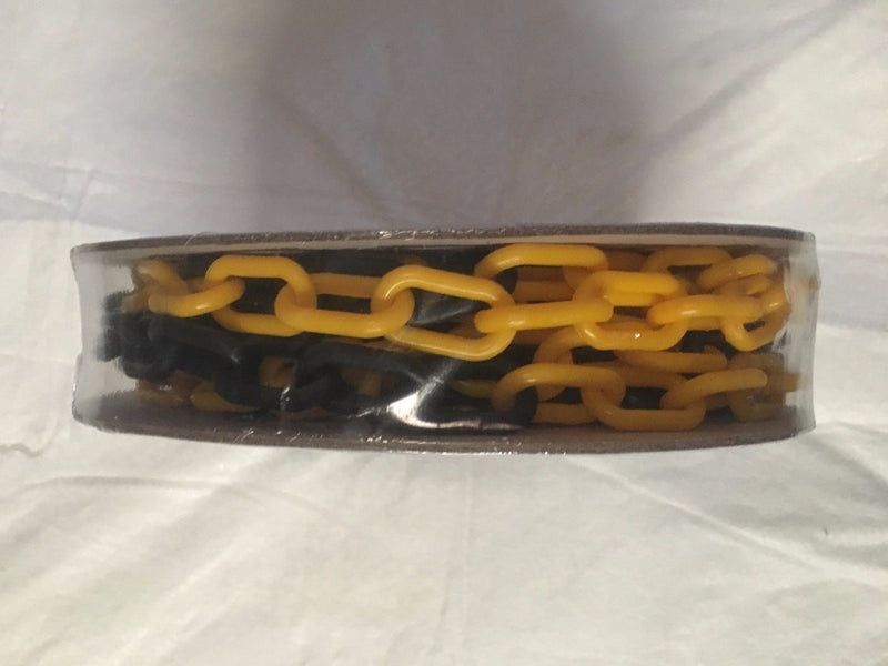 Plastic Warning Chain Black and Yellow 6mm x 10m Length